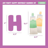 Art Party Banner Set with Happy Birthday & Paint-Themed Garland for All Ages