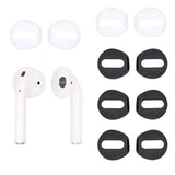 Fit In Case Earbud Covers Replacement For Airpods, Replacement Ultra Slim Ear Tips Earbud Covers Airpods Earbud Eartips, Fit In Charging Case, 6 Pairs, Black/White