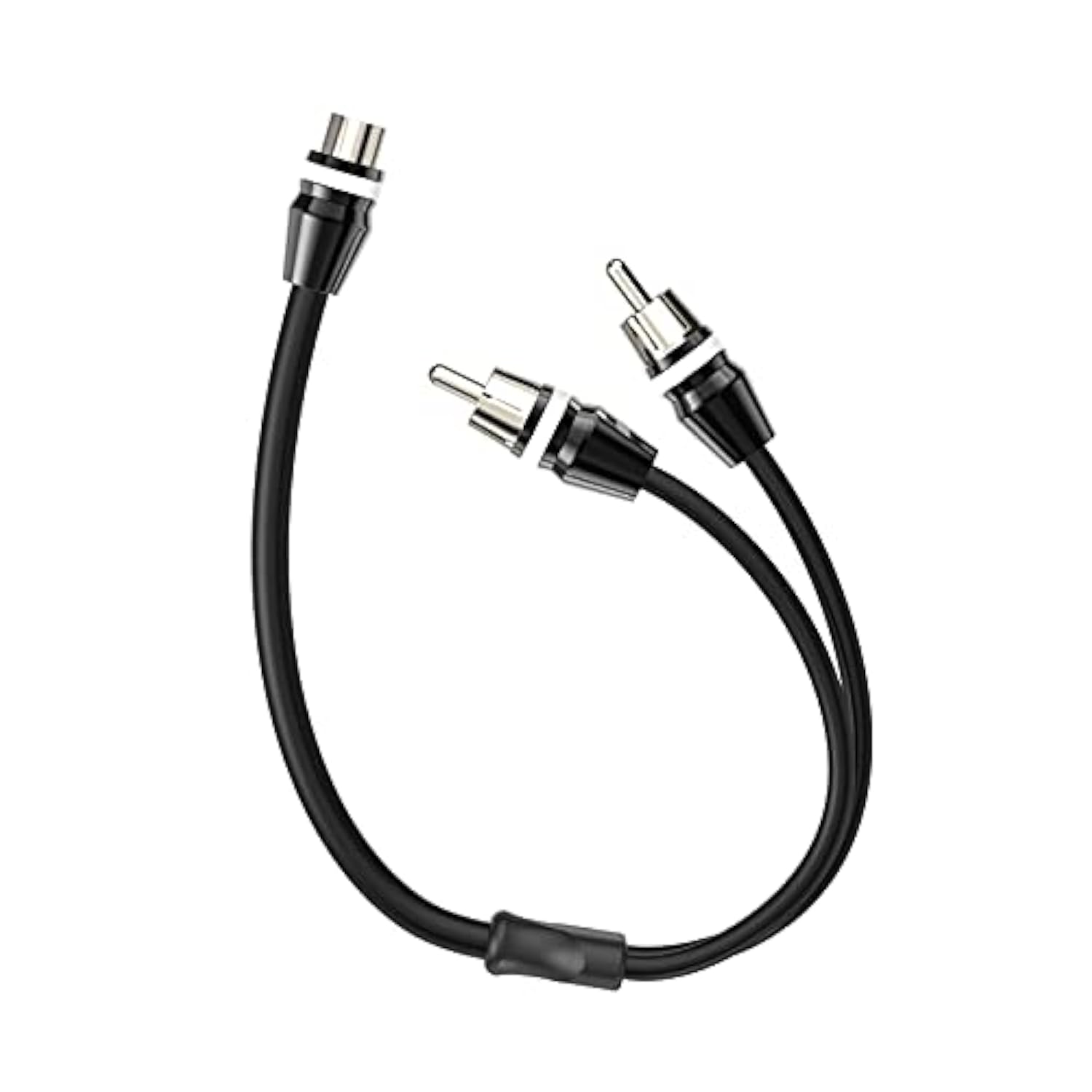 1Ft 1 Female To 2 Male Nickel Plated Rca Y Adapter Splitter Connector Cable (2