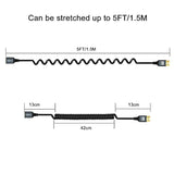 Hdmi To Hdmi Adapter Coiled Cable, 4K Coiled Hdmi Male To Hdmi Female Cable, H