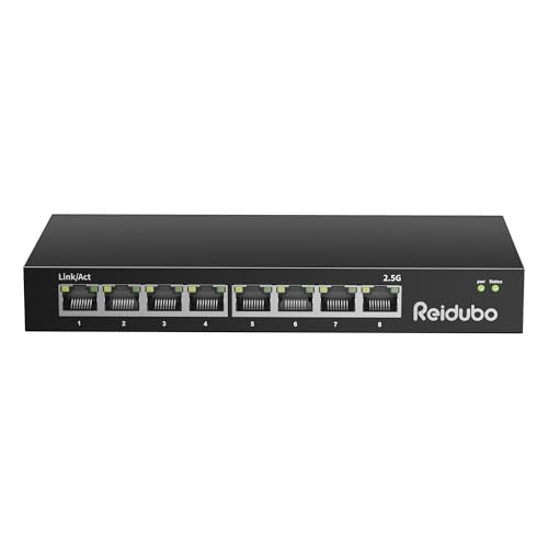 Ethernet Switch Unmanaged, 8 Port 2.5Gb Switch, 60Gbps Switching Capacity, Ideal For 2.5Gbps Nas/Pc, 4K Video, Game Console, Ap, Desktop Wall Mount, Fanless Design, Plug And Play