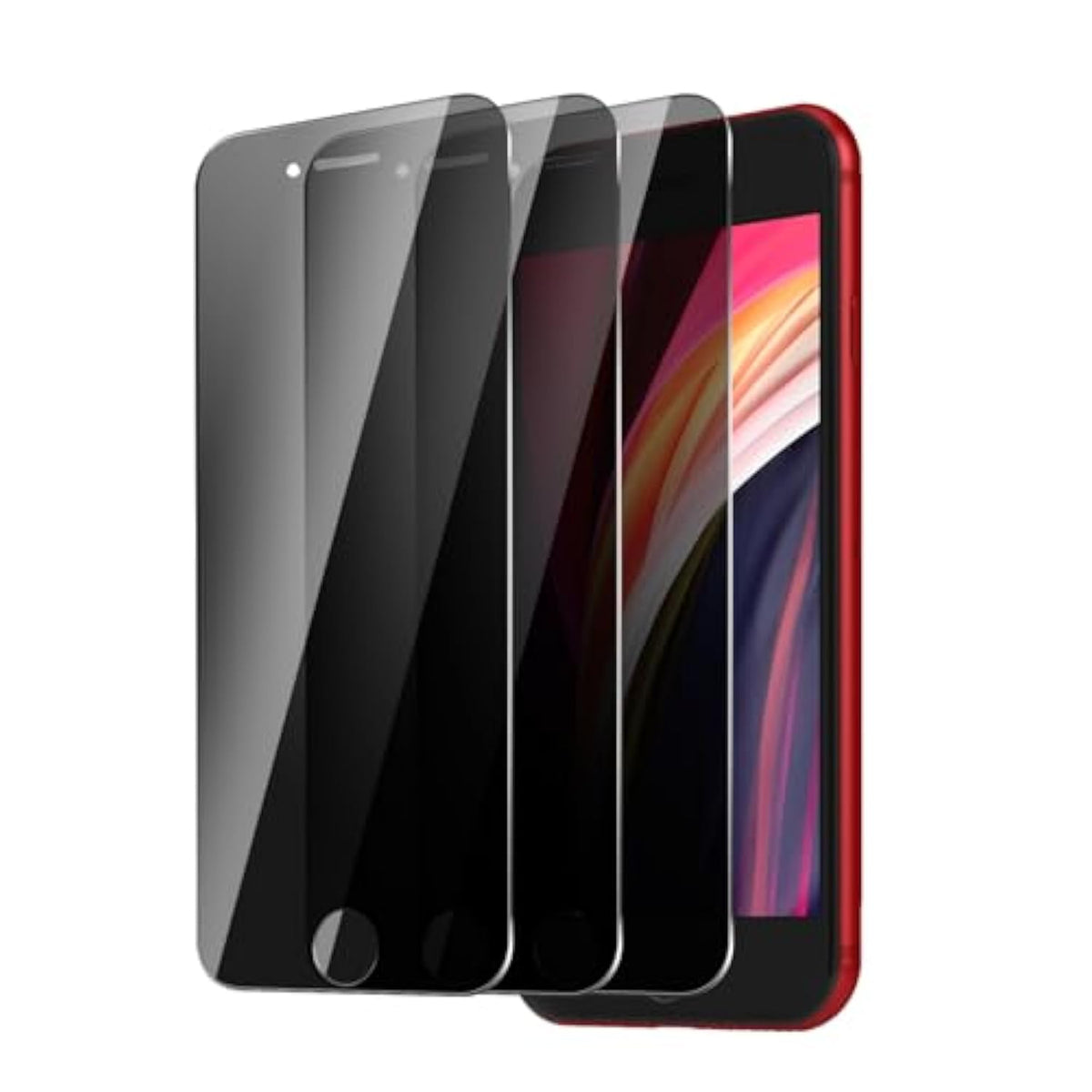 3 Pack For Iphone Se 2020 / Se 2022 8/7 / 6 / 6S Privacy Screen Protector, 9H Hardness Anti-Spy Tempered Glass, Scratch-Resistant ?Anti-Fingerprint?Bubble Free, Easy Install