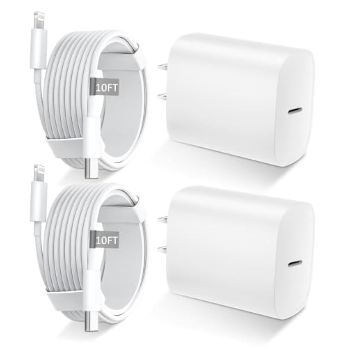 Fast Charger 20W USB-C + 10FT MFi Lightning Cable for iPhone & iPad