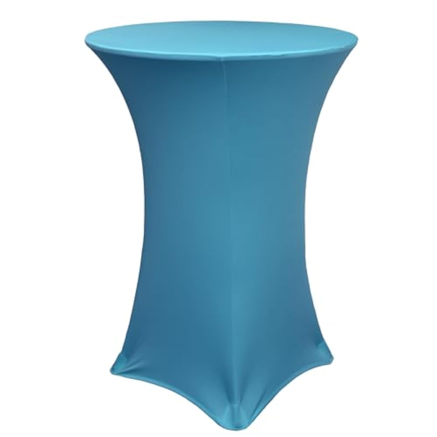 30" D X 42" H Highboy Cocktail Round Stretch Spandex Table Cover - Malibu Blue, Fitted Elastic Tablecloth For Round Tables, Outdoor Party Dj Tradeshow Banquet Vendor Wedding