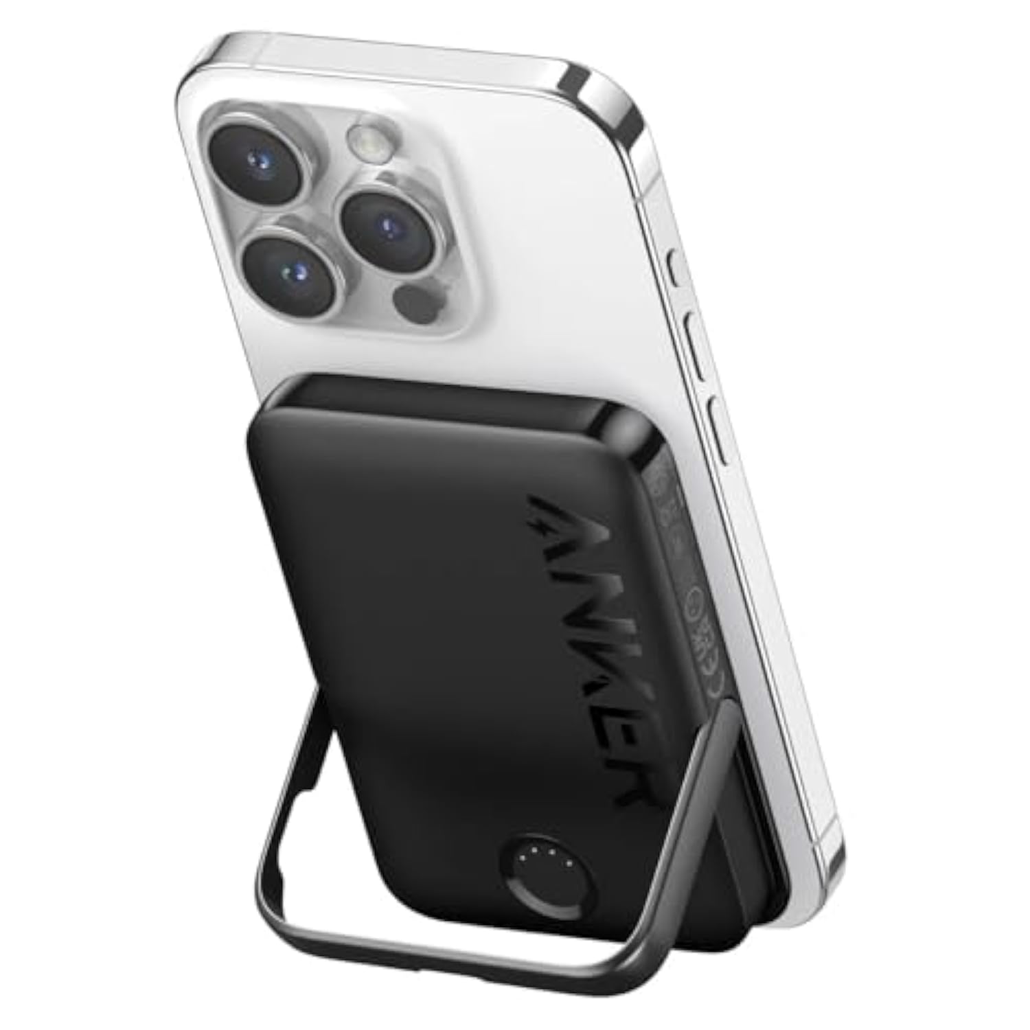 Anker MagGo Magnetic Wireless Charging 5,000mAh Power Bank 2-Pack – Portable Charger with Built-in Kickstand, 7.5W Wireless Charging for iPhone 12, 13, 14, 15 & Newer, Compact & Travel-Friendly