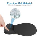 Ergonomic Mouse Pad With Wrist Rest, Gel Mousepad With Wrist Support, Pain Relief, Black Mouse Wrist Rest With Non-Slip Pu Base, Computer Mouse Pad For Laptop, Desk, Gaming, Office, Home