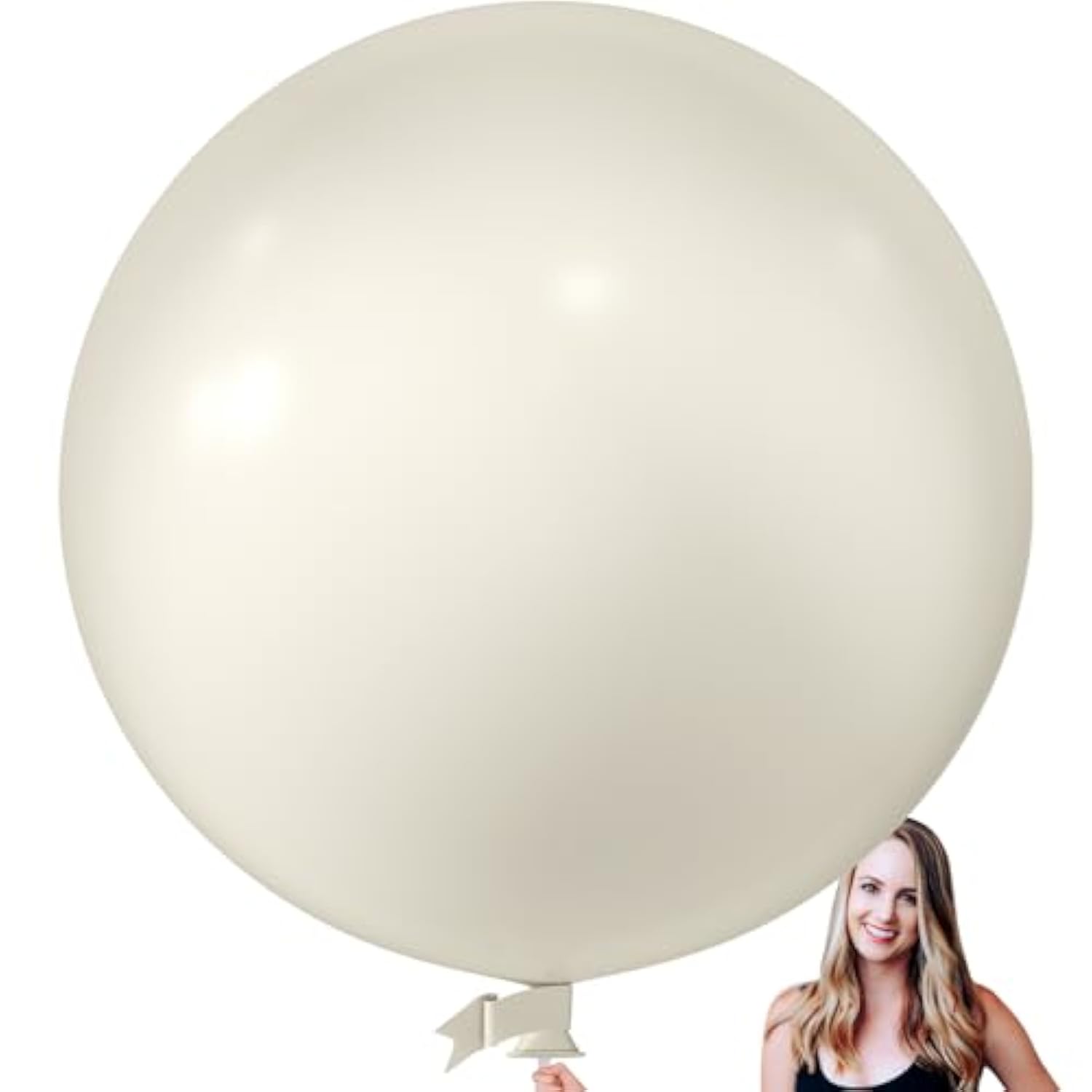 6pcs 36" Retro White Sand Balloons — Giant Latex Decor for Parties & Events