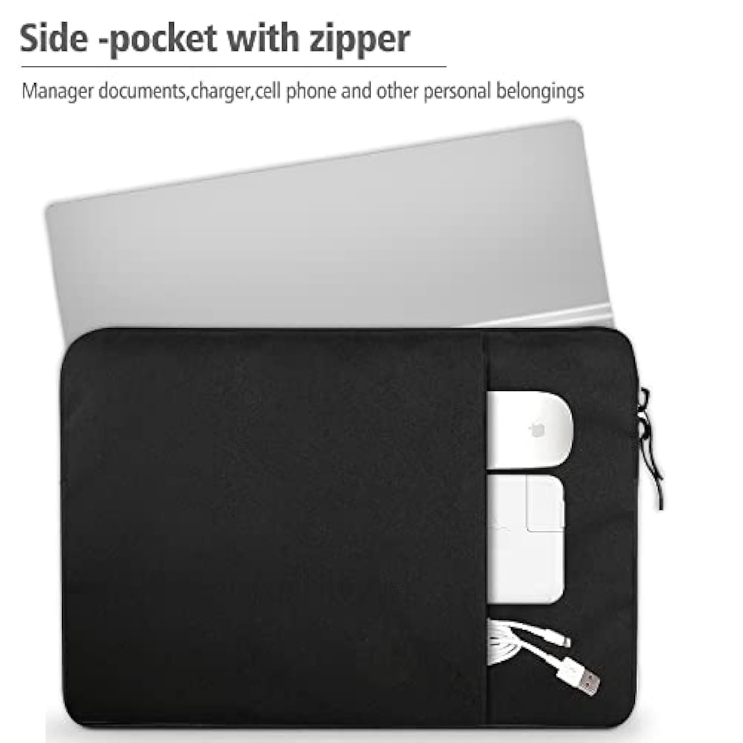 16.1-Inch Polyester Laptop Sleeve Protective Case Vertical Style With Pocket Zipper For 16.1-Inch Monitor
