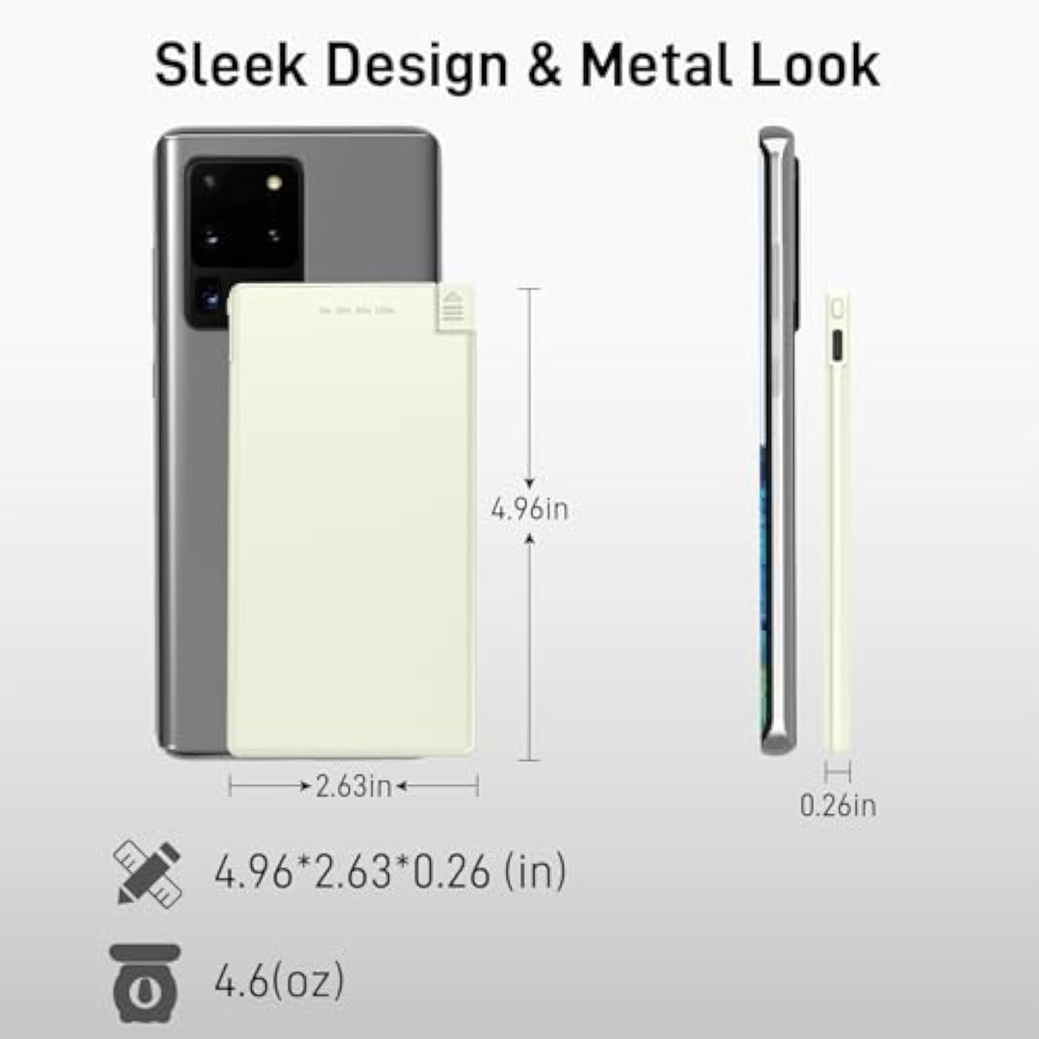 Thin Portable Charger For Phone With Built In Lightning Cable- 5000Mah Slim Travel Power Bank Compatible With Iphone 14/13/12/11/X/8/7/6/5 Series Thin Battery Pack (Not For Iphone 16 15 Series)