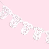 Papel Picado Baby Shower Garland, Lace Onesie Fiesta Banner Party Decor