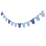 Blue Bodysuit Banner - Baby Shower Decoration Gingham Banner,Baby Bodysuit Gender Reveal Party(Navy)