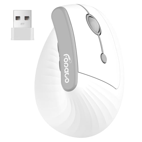 Ergonomic Vertical Mouse,Wireless Bluetooth 5.0 And 2.4G Mouse,Silent Click,60% Reduced Wrist Pressure,3 Adjustable Dpi For Pc,Mac,Laptop,Computer,Home,Office Use (White)