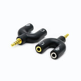 2 Pack Headset Splitter Adapter, U Shape 3.5Mm 4 Pole Male To 2 X 3 Pole Female Headphone Y Splitter