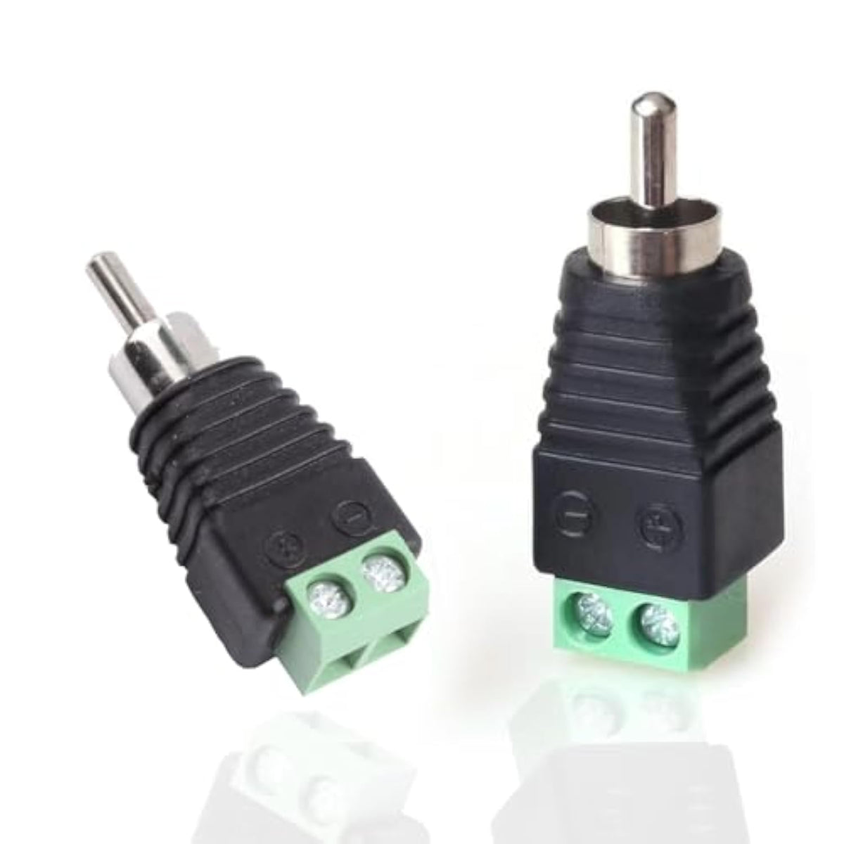 Phono Rca Male Plug To Av Screw Terminal Adapter Speaker Wire To Connector For Audio & Video (2-Pack Rca Male Plug)