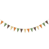 Triangle Banner Party Decoration, Golden Brown Green Paper Bunting Flags 15 Pcs 10ft