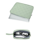 MOSISO 13-14 inch 360 Protective Laptop Case, Square Quilted Laptop Sleeve Bag Carrying Case Compatible with MacBook Air/Pro 13 13.3/Air 13.6/Pro 14, HP, Dell, Lenovo, Asus with Small Case, Sage Green
