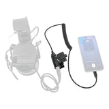 U94 PTT Adapter for Tactical Headset Compatible with Type-C Plug of Mobie Phone,Spring Coil Design,Military or Civilian Ver (Cilivian Version PTT)