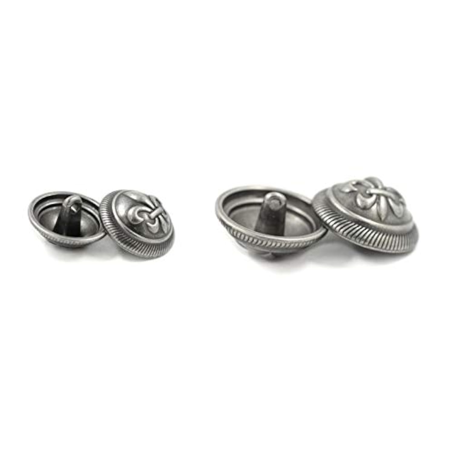Fleur De Lys Domed Metal Shank Buttons. Blazer Button Set. 3 Pcs Of 25