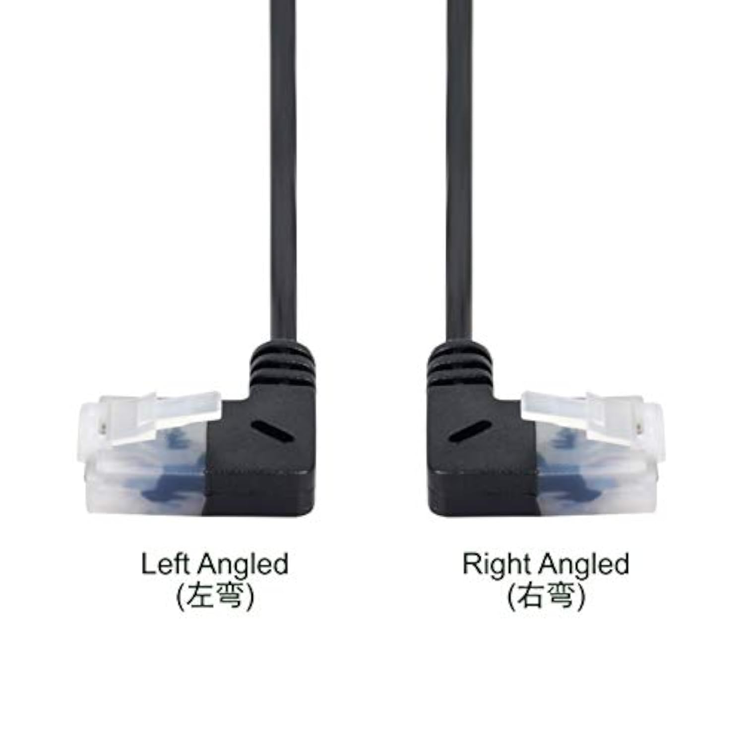 Cablecc Ultra Slim Cat6 Ethernet Cable Rj45 Left To Right Angled 25Cm Utp Netw