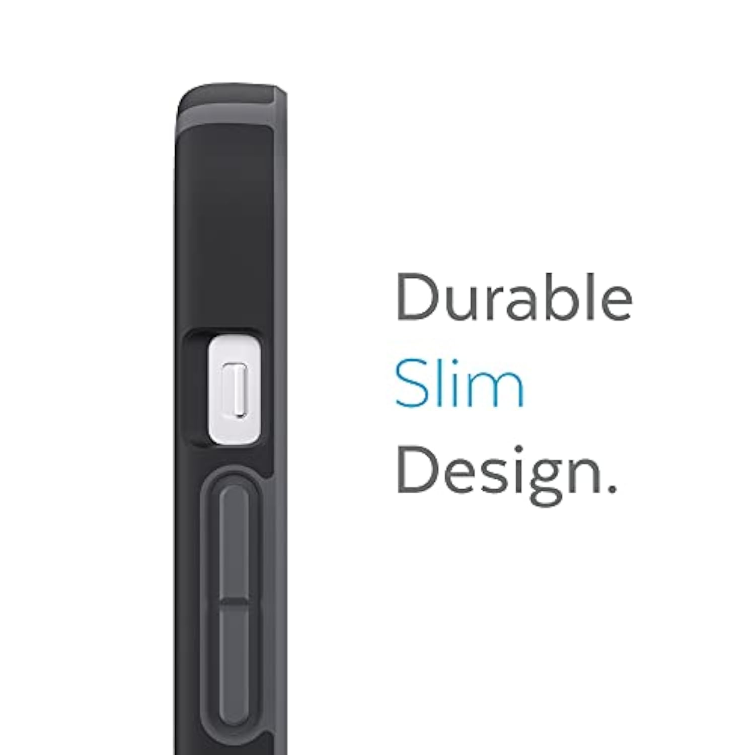 Speck MagSafe Case for iPhone 13 - Drop & Camera Protection, Soft-Touch Secure Grip, Wireless Charging Compatible, Fits All 6.1 Inch Models - Black/Slate Grey