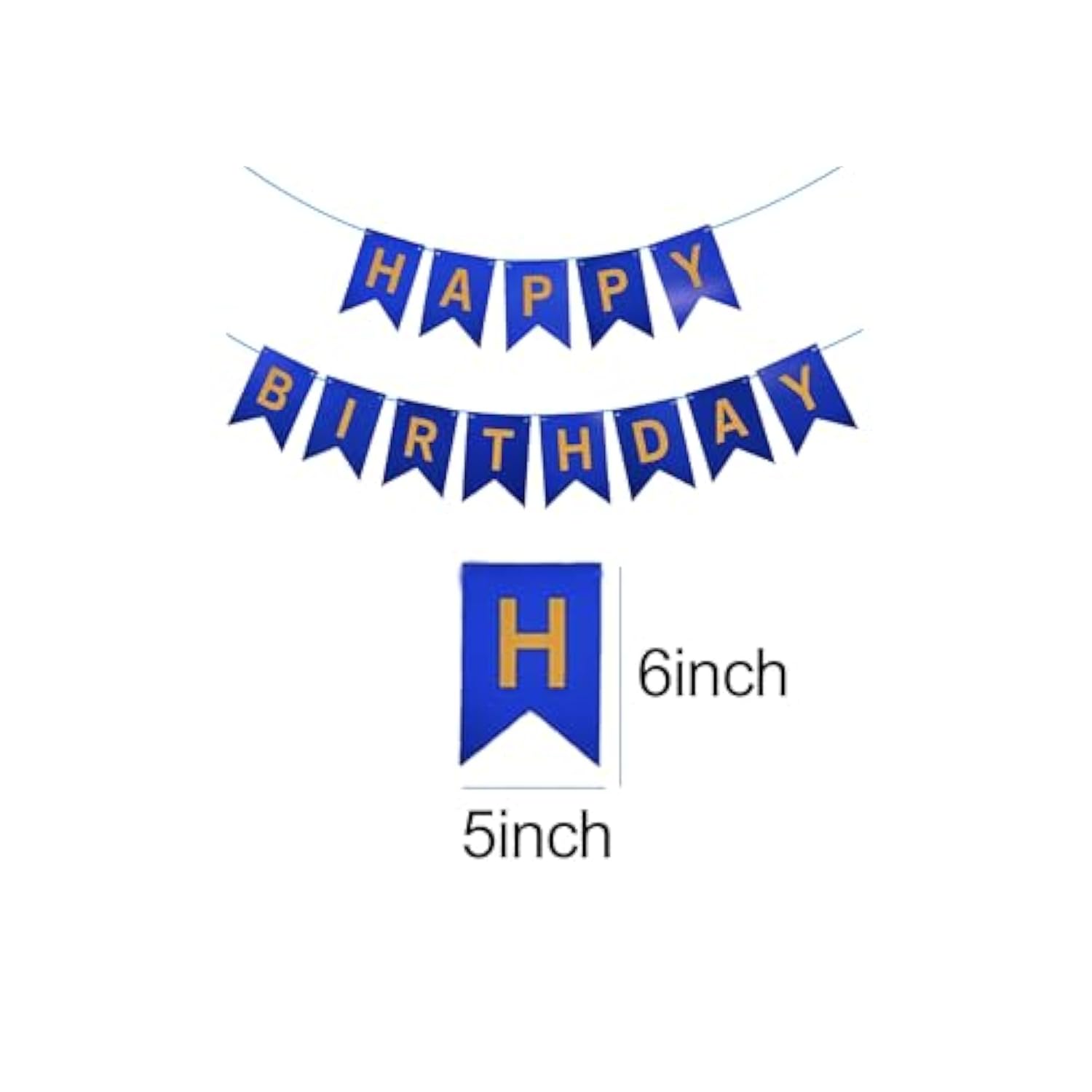 Blue Birthday Bunting Banner,Letters Birthday Banner Party Supplies