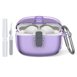 Transparent TPU Protective Cover with Carabiner for JBL Vibe Beam 2 Charging Case, Compatible with JBL Vibe 200TWS/JBL Vibe Beam/Beam 2 Lock Clip Case Cover Clear with Cleaner Kit