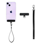 Phone Wristlet - Case Clinger - Universal Iphone Holder With Detachable Wrist Strap Loop For All Phone Cases - Black Vegan Leather