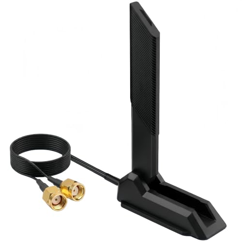 External Tri-Band 2.4Ghz/5Ghz/6Ghz Rp-Sma Male Omni-Directional Wifi 7/6E Antenna Compatible For Asus Rog Strix/Maximus/Proart/Tuf Gaming Motherboards, Gigabyte Aorus, Desktops