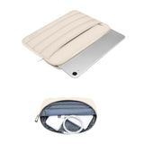 MOSISO 9-11 inch Tablet Sleeve Case for iPad A16 2025, iPad Air 11 inch M3 M2, iPad Pro 11 M4, iPad 10/9/8/7th, Galaxy Tab A9+/S9/S8/Plus 11, Puffy Horizontal Bag with Small Case, Sand