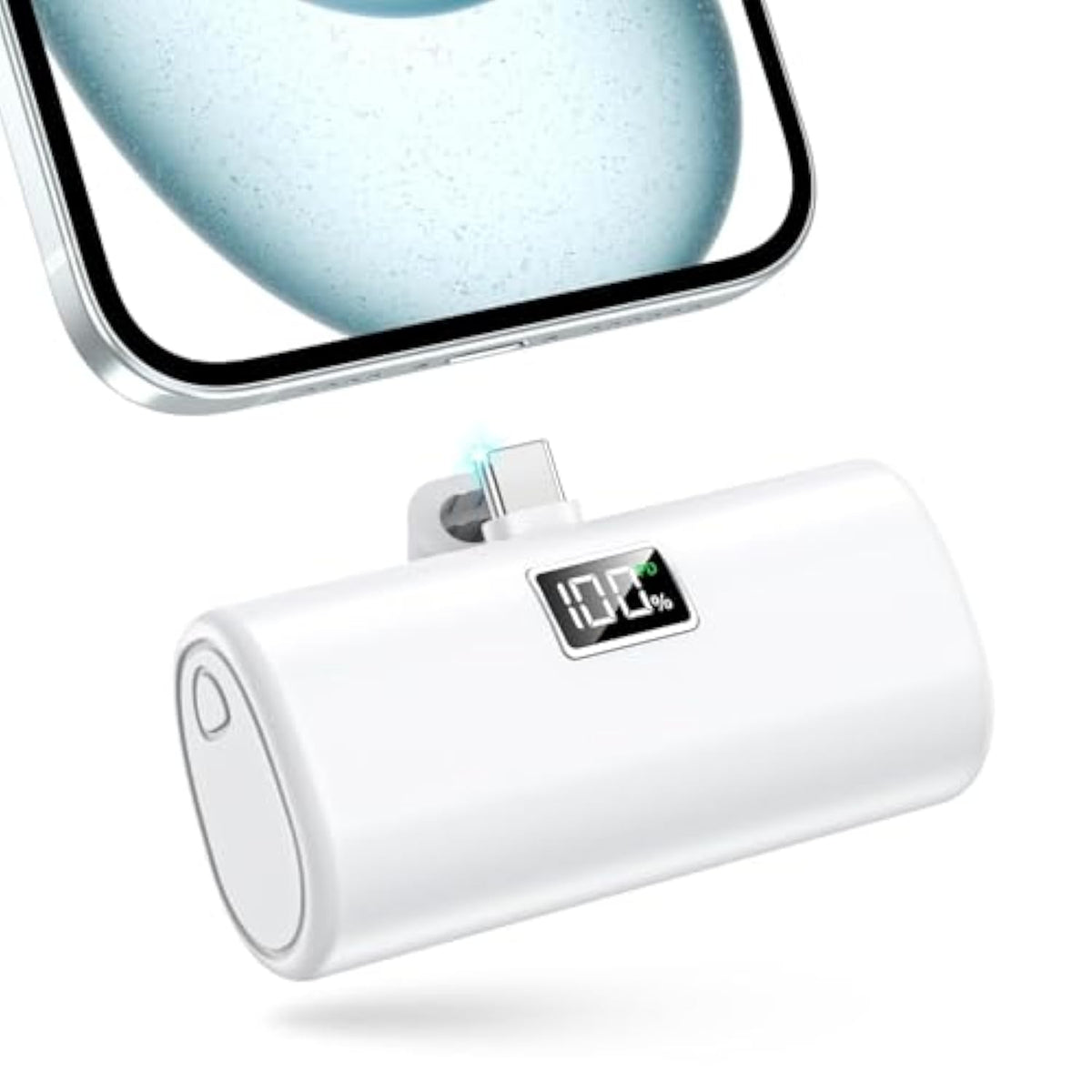 Portable Charger, 6000Mah For Iphone 15 16 Power Bank, Usb-C Portable Phone Charger With Fast Charging (20W), Mini Battery Pack For Iphone 15 Pro/15 Plus/15 Promax/Samsung/Huawei Andriod - White