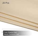 20 Pcs Flower Wrapping Paper 22.8X22.8 Inch Waterproof Florists Wrapping Paper For Florist Bouquet Supplies, Diy Crafts, Gift/Gift Box Packaging Khaki