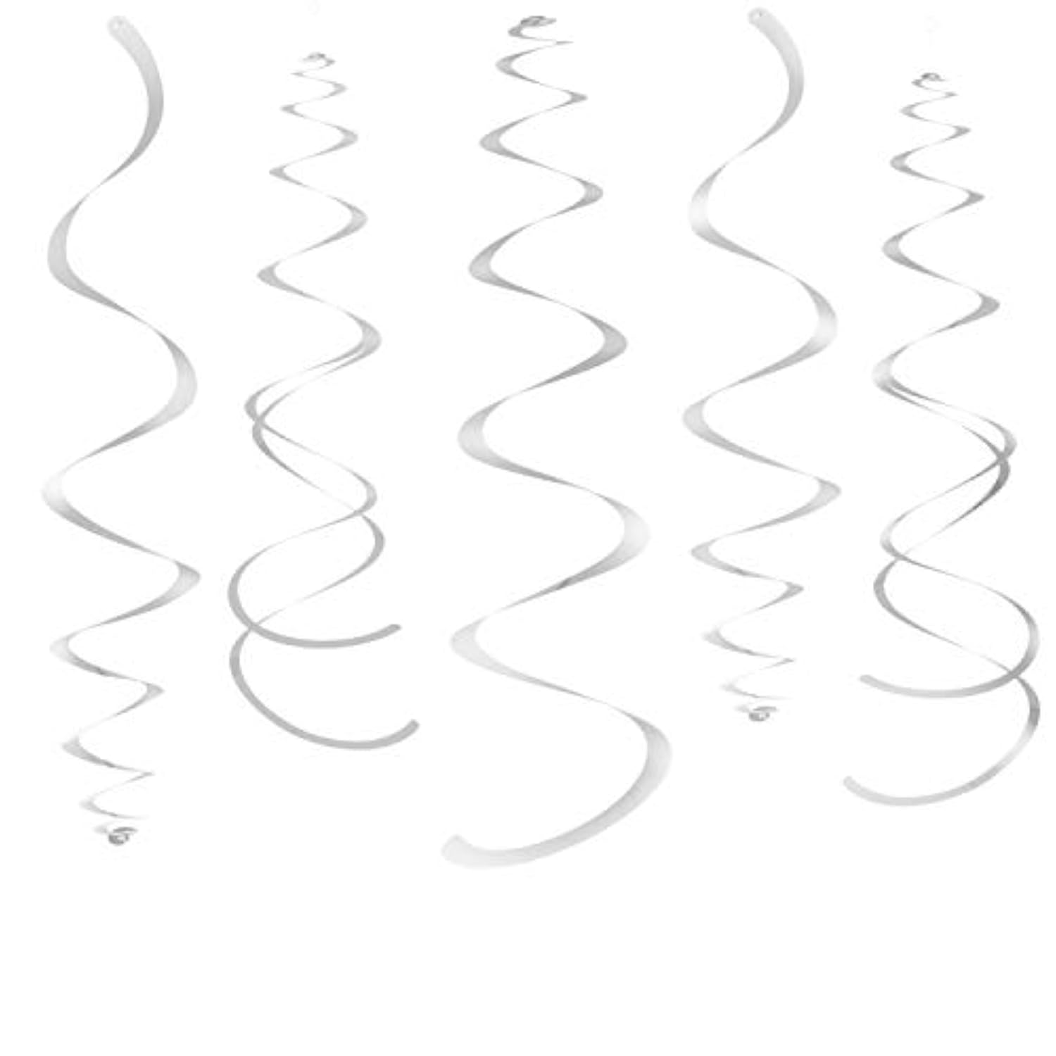 28PCS Silver Hanging Swirl Ceiling Decorations for Birthday & Party Events