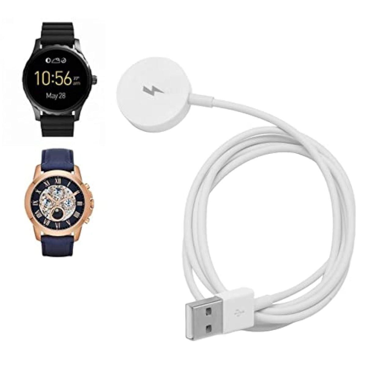 Magnetic Smart Watch Charger For 1 2 3, Fast Charging Smartwatch Charging Cable Dock,Smart Watch Charger Charging Cable Dock For 1 2 3 (White)