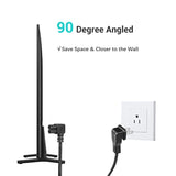 [Ul Listed] 12Ft Power Cord Compatible Samsung Tcl Roku Lg Sharp Toshiba Insignia Sony Led Lcd Tv, Right Angle Power Cable Replacement