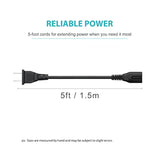 2-Prong AC Power Cord for JBL Partybox and Onn Bluetooth Speakers