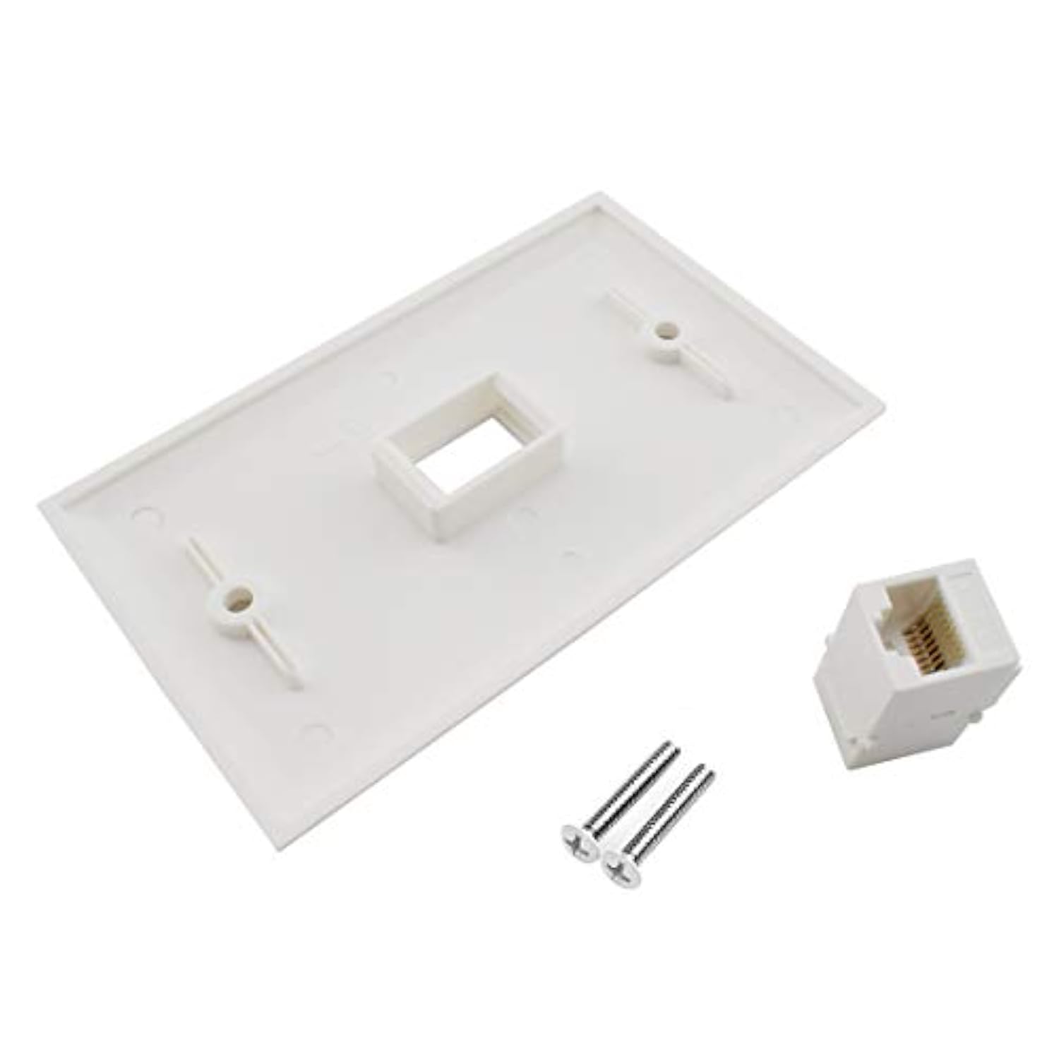 Cat.6 Rj45 Ethernet Wall Plate, 1-Pack Rj45 Female To Female Keystone Jack Wal