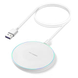 15W Fast Wireless Charger Pad,Wireless Phone Charging Station Compatible With Iphone 14/15/13/12/11/Se/X/Airpods,Fast Charge For Samsung Galaxy S23/S22/S21/S20/Note 20/Buds/Buds (White) (White)