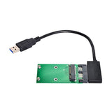 Xiwai USB 3.0 to mSATA 50Pin SSD & 1.8" Micro SATA 7+9 16pin Adapter Add on Ca