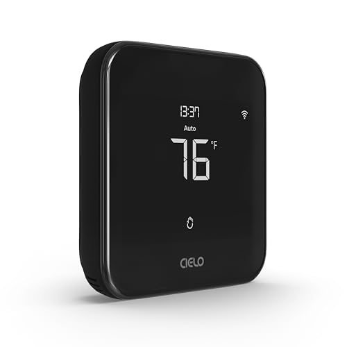 Cielo Smart Thermostat Eco (For Central Hvac) | Energy Star Certified | Supports Conventional Systems Up To (2H/2C) & Heat Pumps (4H/2C) | Free C-Wire Adapter | Not For Mini Split Systems | Black