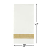 Rectangle Cloth-Like White Napkins with Gold Border, 50 Pack Fancy Paper Napkins, 22" x 22" Disposable Dinner Napkins - Decorative Party Napkins for Weddings, Dinners, Upscale Parties & Events