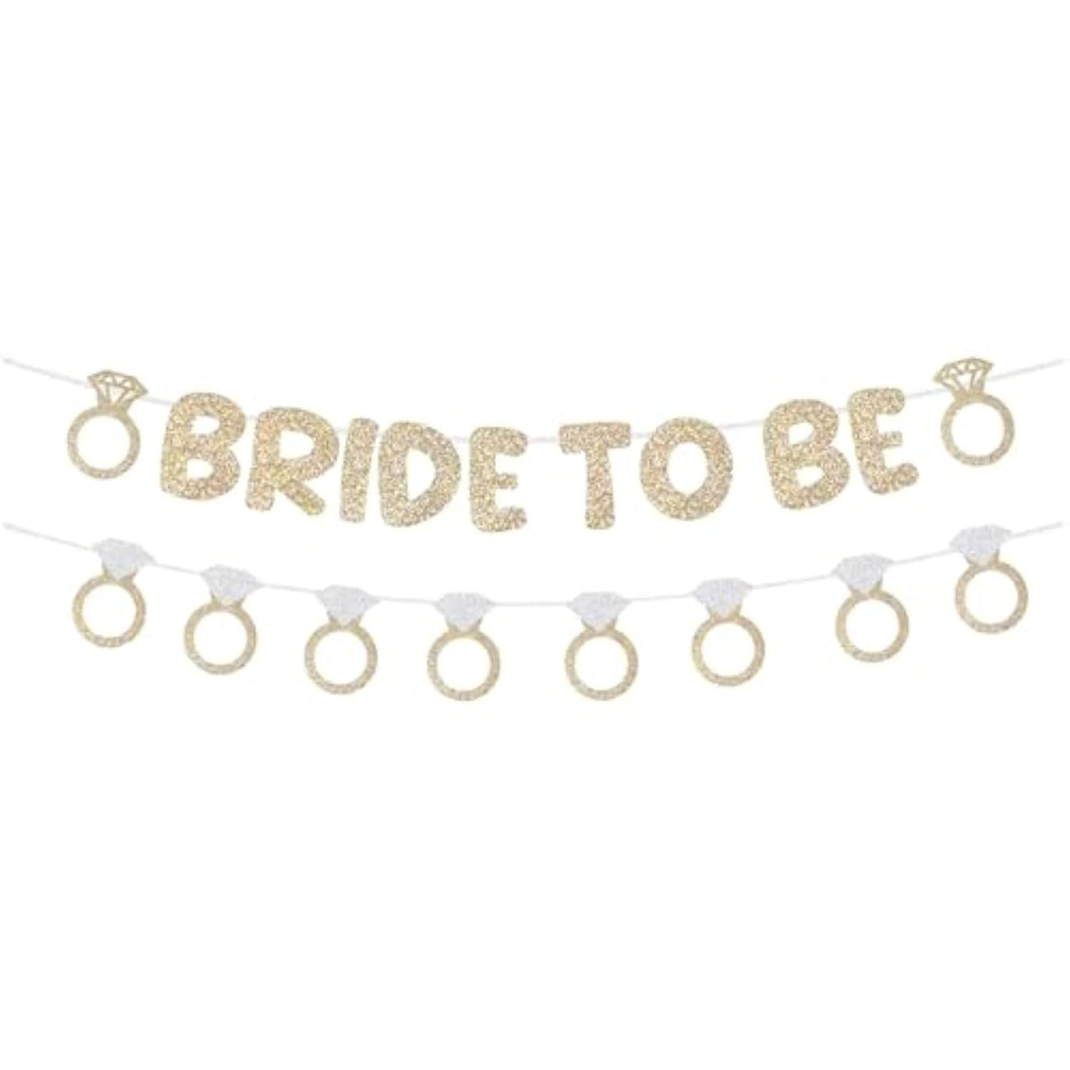 Bride to Be Banner with Diamond Ring Glitter Banner Bridal Shower Decor Gold