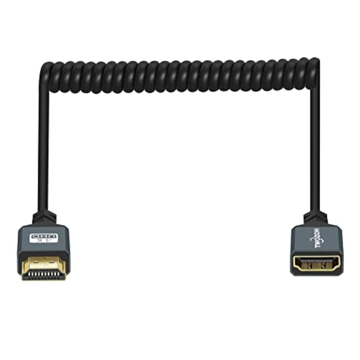Hdmi To Hdmi Adapter Coiled Cable, 4K Coiled Hdmi Male To Hdmi Female Cable, H