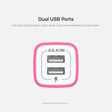 2 Pack Dual Usb Wall Chargers, 2.1A, Compatible With Iphone, Samsung, Lg, Moto, Kindle, Fast Charging, Ul Certified