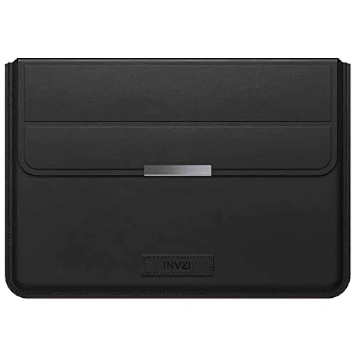 Macbook Sleeve, Vegan Leather Bag Compatible With 13”/14" Macbook Air, Macbook Pro 14 Inch M3 M2 M1 2021-2024, Compact Design With Invisible Stand (Black)