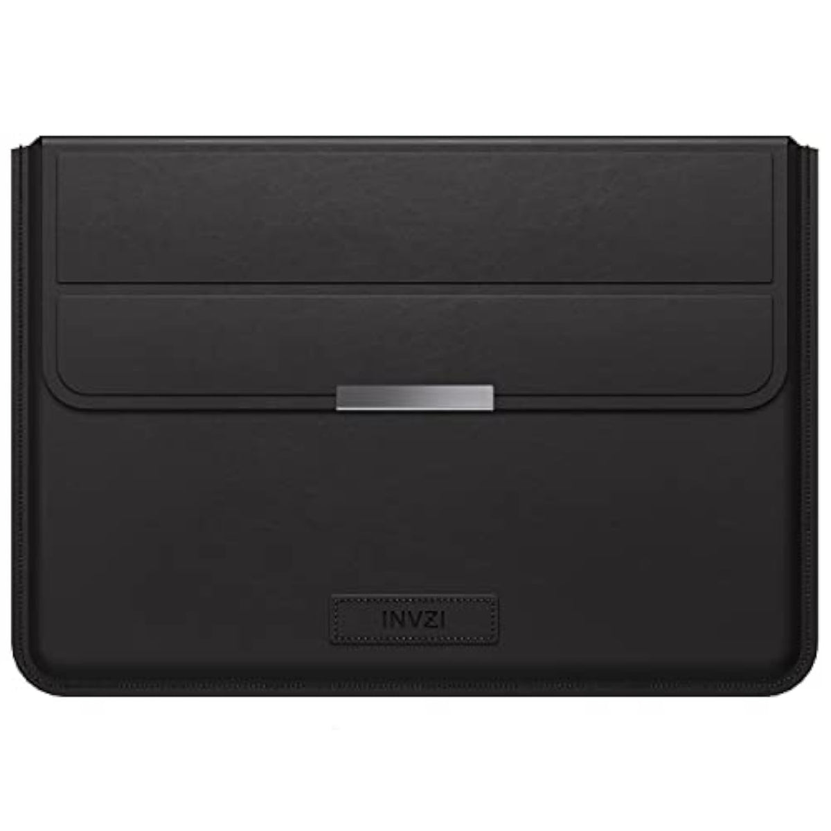 Macbook Sleeve, Vegan Leather Bag Compatible With 13”/14" Macbook Air, Macbook Pro 14 Inch M3 M2 M1 2021-2024, Compact Design With Invisible Stand (Black)