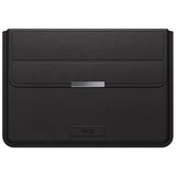 Macbook Sleeve, Vegan Leather Bag Compatible With 13”/14" Macbook Air, Macbook Pro 14 Inch M3 M2 M1 2021-2024, Compact Design With Invisible Stand (Black)