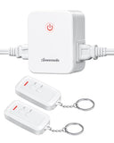 2 Side Outlets Remote Control Outlet With 2 Remotes, No Interference Wireless Remote Outlet Light Switch With 2 Outlets, 15A/1875W, 100Ft Rf Range, Programmable