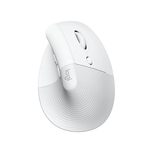 Lift For Mac Wireless Vertical Ergonomic Mouse, Bluetooth, Quiet Clicks, Silent Smartwheel, 4 Customizable Buttons, For Macos/Ipados/Macbook Pro/Macbook Air/Imac/Ipad - Off White