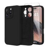 Magnetic For Iphone 16 Pro Max Case, Compatible With Magsafe, [Full Camera Protection][Screen Protector] Silicone Shockproof Protective Phone Case For Iphone 16 Pro Max 6.9", Black