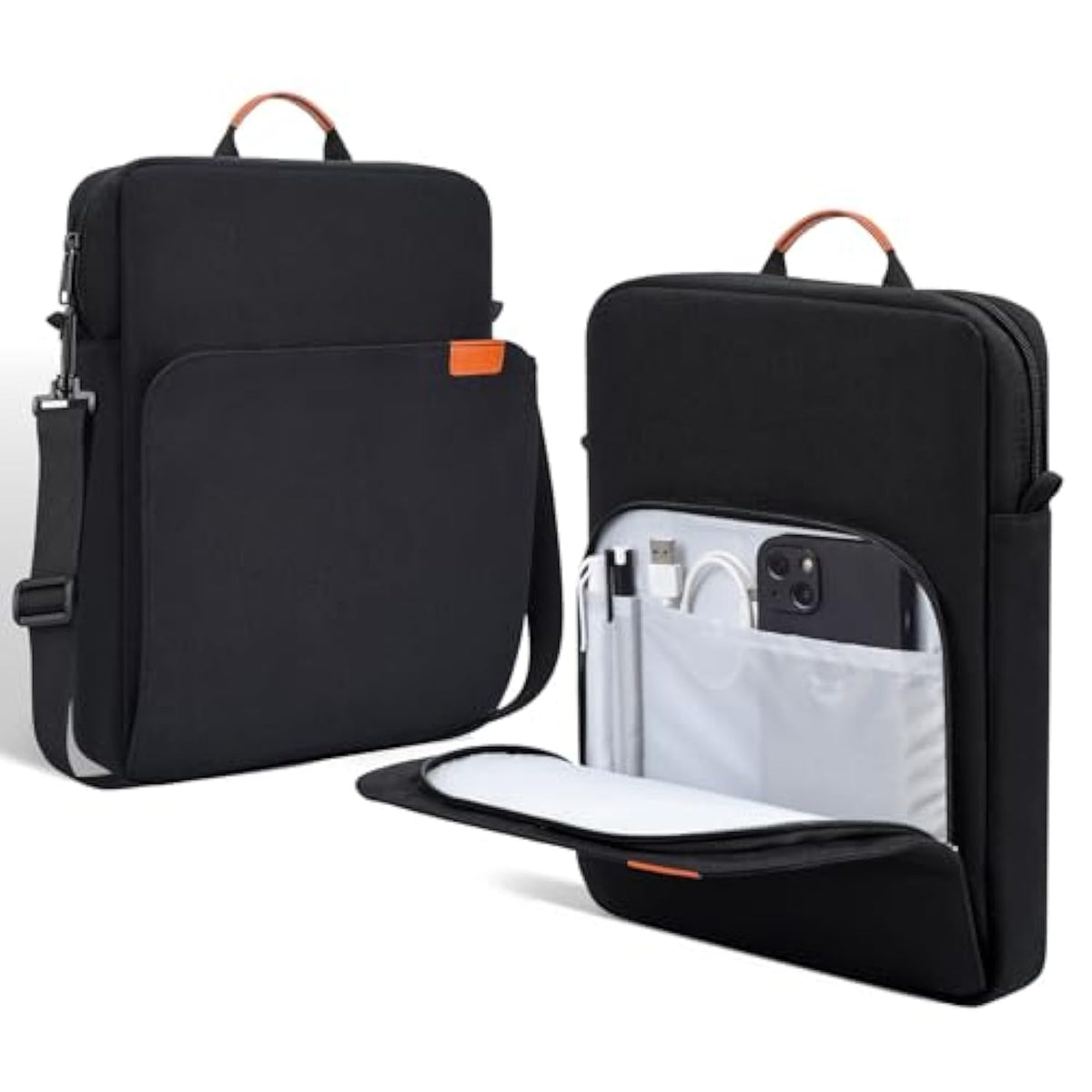 12.9 13 Inch Ipad Pro Sleeve Case Shoulder Bag For 13-Inch Ipad Pro M4 & Ipad Air M2 M3(2025) Magic Keyboard, Ipad Pro 12.9-In, Water-Resistant Tablet Carrying Handle Bag -Black